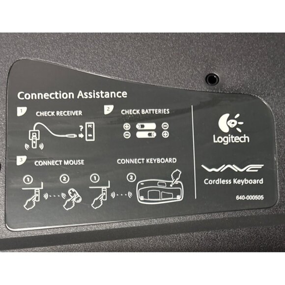 Logitech K350 Wireless Wave Keyboard Ergonomic Media Controls No USB Dongle - Picture 9 of 10